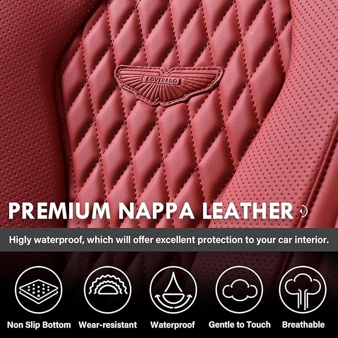 Coverado Red Seat Covers, Car Seat Covers Front Seats, Driver Car Seat Cover, Waterproof Car Seat Covers, Car Seat Cushion, F