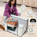 Fab totes 24 Gallons Clothes Storage, Foldable Thick Fabric Blanket Storage Bags, Containers for Organizing Bedroom, Closet, 