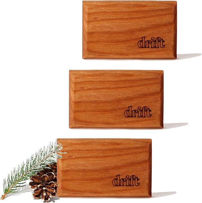 Drift Car Air Freshener - The Original Wood Air Freshener - Car Odor Eliminator - Long Lasting Scent - Metal Clip - Essential
