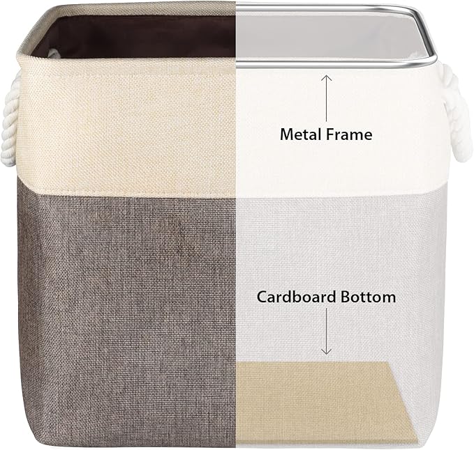 Univivi Foldable Storage Bin [4-Pack] Collapsible Cube Storage Basket with Sturdy Carry Handles for Shelf Closet Nursery Home