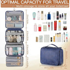 Elviros Hanging Toiletry Bag for Men Travel Essentials 3-in-1 Large Waterproof Dopp Kit PU Leather Shaving Bag with Separate 