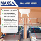 Maxsa 37110-W-RS Park Right Dual Laser Parking Guide for Garage with Adjustable 360-Degree Lasers, Motion Activated, Battery 