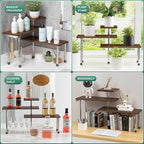 ZHWS Bathroom Counter Organizer for MakeUps, Dresser Table, Kitchen Countertop Organizer Adjustable 3 Tier Corner Shelf with 