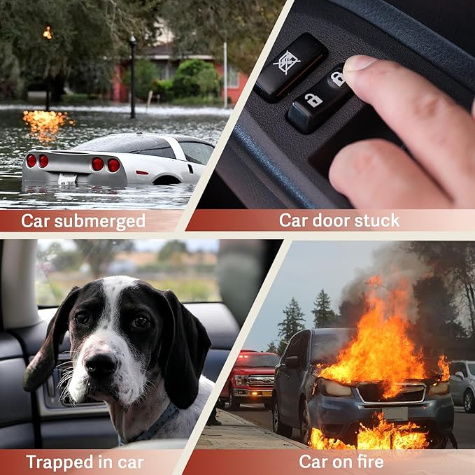 CARFIB Car Window Breaker Tool Keychain Seatbelt Cutter Emergency Escape Tools with Whistle Break Glass Seat Belt Cutters Res