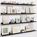 Fun Memories Picture Ledge Shelves Set of 4-48 Inch Shelves with Lip - Large Nursery Bookshelf for Storage - Floating Shelf W