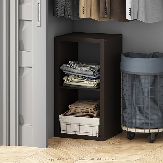 Furinno Cubic Closet Organizers and Storage, 2-Cube Closet Organizer, Open Shelf Closet Storage, Extra Thick Frame for Wardro