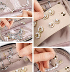 Jewelry Travel Case Organizer for Necklaces, Earrings, Rings, Bracelet, Watch, Soft Sided, Red Sandalwood