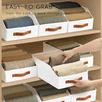 Homsorout Fabric Storage Bins for Organizing - 6 Pack Large Trapezoid Collapsible Storage Bins with Front Handle, Closet Orga