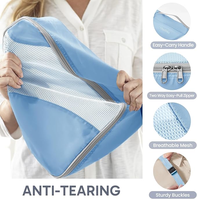 10 Set Packing Cubes for Travel, Gifts for Women Mom,Anti-Tearing Suitcase Organizer for Luggage with Shoe & Hanging Toiletry