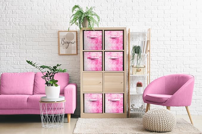 Sorbus Fabric Storage Cubes - 6 Foldable Tie Dye Storage Bins for Organizing Cubbies, Toy Box - Clothes Storage & Closet Orga