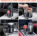 2-in-1 Car Cup Holder Expander, Upgraded Cup Adapter for Car with Offset Option,Phone Holder - Adjustable Base,Versatile Car 