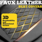 LINGVIDO Car Seat Covers Full Set (5 Seats) - Premium Perforated Nappa Leather, Waterproof Shield, Omni-Adapt Fit SUVs Sedans