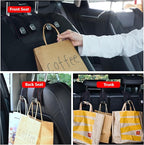 Mu&Ti Purse Hook for Car,Leather Seat Back Storage Hook, 2 Pack Hooks for Headrest, Car Accessories for Women (Black)
