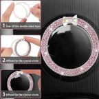 BBTO 42 Pcs Pink Bow Car Accessories Set for Women Pink Steering Wheel Cover Bow Hook Car Coaster Air Vent Clip Seat Belt Covers Diamond Rings Sticker Coquette Cute Gifts