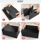 ANMINY 4PCS Storage Baskets for Organizing Collapsible Fabric Storage Bins Boxes with Wood Handles Closet Shelves Cube Organi