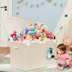 VERONLY Large Toy Box Chest Storage with Lid - Collapsible Kids Toys Boxes Organizer Bins Baskets with Handles for Boys, Girl