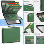 Fireproof Document Box, Expanding File Organizer with 13 Pockets, Portable Fireproof File Box Hard-Shell Document Organizer S