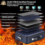 COLCASE Fireproof File Box, Hard Case Fireproof Document Organizer with Lock Hard-Shell Design Fireproof Water Resistant Safe