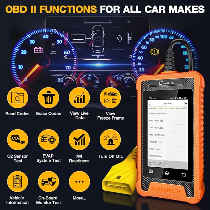 2026 LAUNCH Creader Elite for Mercedes-Benz MB Sprinter Maybach Full System OBD2 Scanner, Bidirectional Diagnostic Scan Tool,