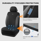 Skechers Car Seat Covers, Work Leather Seat Covers 5-Times Stronger Built-in Webbing, Oxford Fabric Front Seat Cover, Airbag 