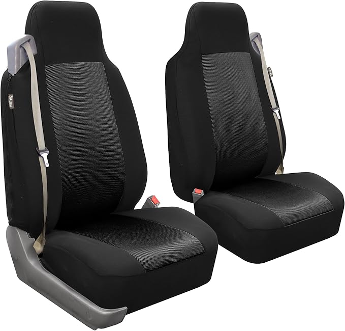 FH Group All Purpose Flat Cloth Car Seat Covers for Bucket Seats, 2 Piece Universal Fit, Washable Seat Covers for SUV, Sedan,