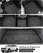 Powerty Floor Mats & Cargo Liner for 2023-2025 Kia Sportage (Not for Hybrid) Accessories Floor Mats 2 Row Liner Set All Weather TPE 3D Floor Liners&Rear Cargo Mat