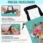 Car Trash Bag Watercolor Giraffe and Floral Hanging Drawstring Car Organizer and Storage Bag with Adjustable Buckle Canvas Garbage Bin for Back Seat or Hanging Headrest Car Decor