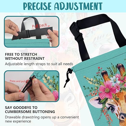 Car Trash Bag Watercolor Giraffe and Floral Hanging Drawstring Car Organizer and Storage Bag with Adjustable Buckle Canvas Garbage Bin for Back Seat or Hanging Headrest Car Decor