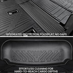 Floor Mats & Cargo Mat with Backrest Mat for 2024-2026 Chevy Equinox EV, Door Sill Guards, Trunk Lower Mat, All Weather TPE Trunk Cargo Liner Car Mat Accessories for Chevrolet Equinox EV