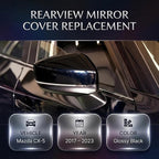 Left Driver Side Mirror Cover Cap Compatible with Mazda CX-5 2017-2023 (2nd Gen KF) | Jet Black Mica (Color Code: 41W) | Direct Replacement Door Wing Mirror Housing - NOT for 2016.5 Old Body