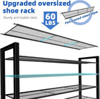 Simple Trending Shoe Rack Holds 60 Pairs, 12 Tier Shoe Organizer, Heavy Duty Large Metal Stackable Shoe Storage for Closet, B