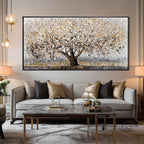Brown and White Framed Wall Art Floral Wall Prints Botanical Wall Decor Nature Wall Posters 24"x48" Pictures for Bedroom Kitc