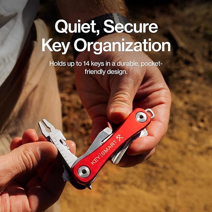 KeySmart Rugged - Multitool Key Holder for Keychain w/Bottle Opener and Pocket Clip, Key Organizer for Key Chain, EDC Keychai