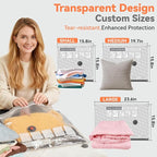 Travel Vacuum Bags with USB & TYPE C Pump, 9 Pack Carry-On Vacuum Storage Bags for Luggage & Suitcase, Vacuum Luggage Bags, S