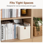 StorageWorks Narrow Storage Baskets for Shelves, Small Storage Bins, Fabric Storage Bins with PU Handle, Ideal for Clothes, U