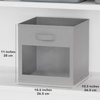 SpaceAid Storage Cubes with Clear Windows, Set of 6 Fabric Bins, 11 Inch Foldable Baskets Boxes for Closet, Cubby Shelf or Cu