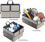 EPAuto Foldable Car Trunk Organizer for SUV, 3-Compartment with Removable Divider, Gray