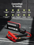 YESPER Jump Starter Portable,1500A Peak Motorcycle Jump Starter, Jump Box for Car Jumper Starter Portable, 12V Booster Pack(Up to 7L Gas and 5.5L Diesel Engine) with Smart Safety Jumper Cable(Red)