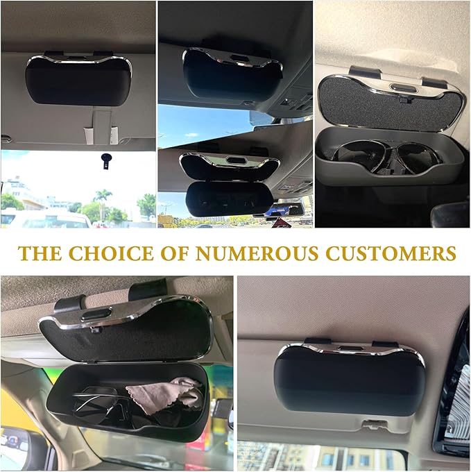 Sunglass Holder for Car Visor Clip, Car Accessories Visor Glasses Holder, Vehicle Visor Accessories Sunglass Holder, Car Sunglass Holder Suitable for Truck and Sedan to Place Sunglass (Black)