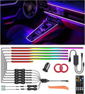 KENANEK 55.12inch Acrylic LED Lights for Car–6 Dreamcolor Interior Car LED Strip Light+2 Footwell Lights,3 Control Methods, Music Sync, Dual USB Cigarette Lighter, Universal Fit for Car/SUV/Truck