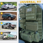 Universal Tactical Car Seat Back Organizer Bag Tactical Molle Vehicle Organizers Panel Vehicle Protector Organizers with 5 Detachable Pouches for Car Truck Ford Jeep (Model B-Army green)