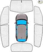 KMF 6pcs Thicken Sun Shades for KIA Sportage 2017-2022 Accessories, Custom Fit Full Car Window Covers for Windshield Side Rear, UV Block and Privacy Blackout for Camping Outdoor