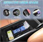 Center Console Organizer 3PC Compatible with 2025-2026 Toyota Camry Accessories, Armrest Storage Box, Charging Zone Anti-Slip Mat and Gear Shifter Right Side Console Organizer Tray