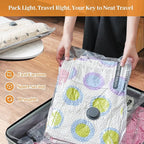 Travel Vacuum Seal Bags for Clothing with Portable Electric Pump, 12 Pack Space Saver Vacuum Storage Bag, Compression Packing
