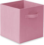 Casafield Set of 6 Collapsible Fabric Cube Storage Bins, Light Pink - 11" Foldable Cloth Baskets for Shelves, Cubby Organizer