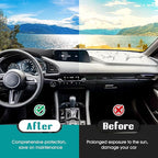 FIILINES Dash Cover for 2019-2026 Mazda 3, Dashboard Mat Accessories Dash Cover Sunshade Nonslip Mesh Protector No Glare Blac