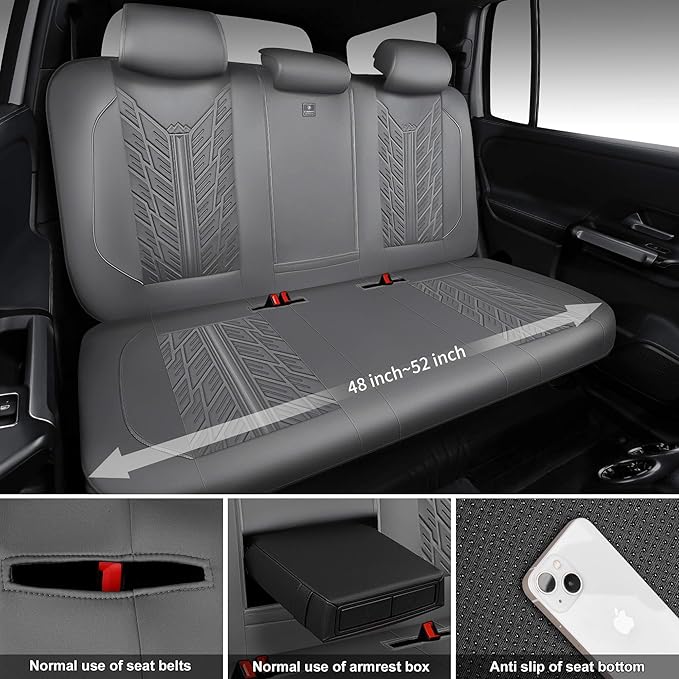 CAR PASS Waterproof Neoprene Seat Covers Full Sets, Wetsuit Car Seat Covers,All-Weather Non-Slip Durable,Universal Fit for Va