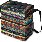 Car Garbage Can Cute - Leak-Proof Car Trash Can with Lid and Storage Pockets, Car Trash Bin for Men and Women, Boho Aztec Essentials: Must-Have Car Interior Accessories (Boho Carnival)