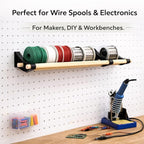 PEGGY Pegboard Accessory Hook and Dowel Organizer Storage for Tape, Steel Wire Spools, Ribbon, Crafts, Hobby, 12” kit (3PK Bl