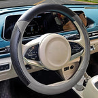 Fashion Cat Ear Leather Steering Wheel Cover Women Girl 15"(38cm) Universal Fit Auto D Shaped Leather Steering Wheel Covers (
